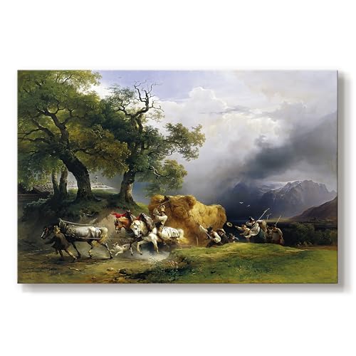 Friedrich Gauermann | Horses And Harvest | Abstract Art Work | GAL088