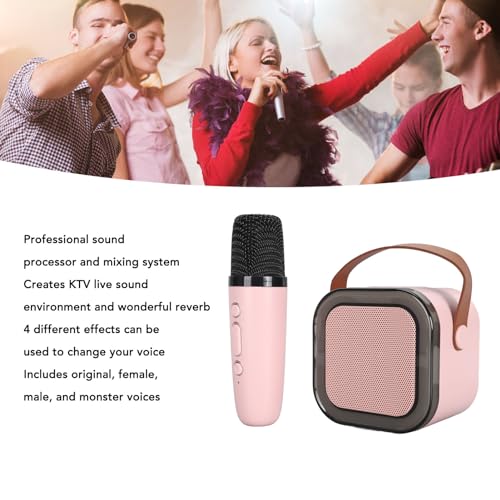 Máquina de karaokê, Woofer Recarregável Com PA de 2000mAh Com Microfone, Luzes LED, Alto-falantePort