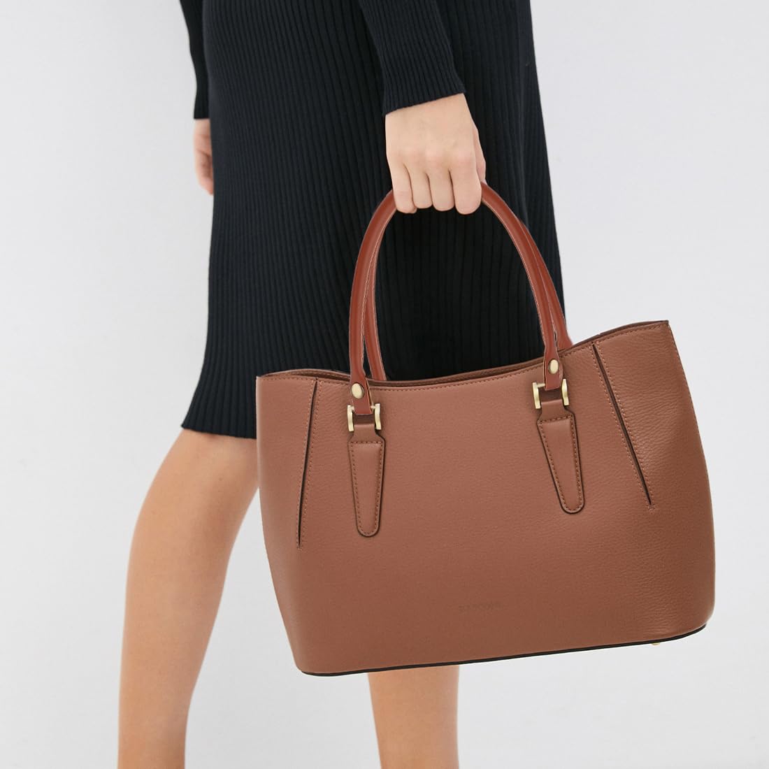 ZKGYUS 2 Piezas Asas para Bolsos de PU Correa para Bolso de Repuesto Asas de Cuero para Bolsos Cuero de la PU de la Bolsa de Asas de la correa Manija de la Correa Marrón Claro