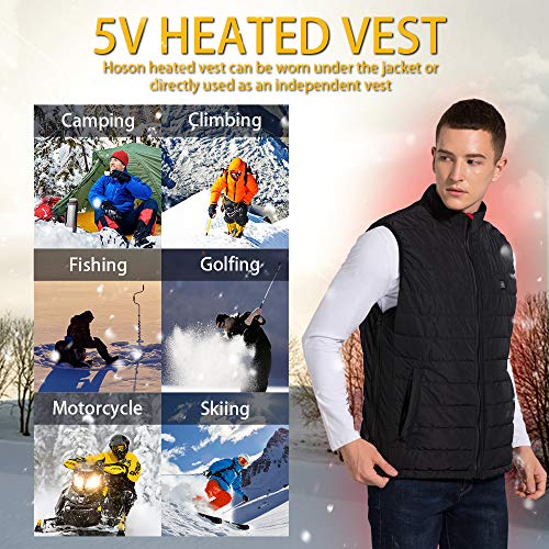 Hoson Heated Vest,Electric Lightweight Heated Vest For Men Women,Skating For Heated Jacket/Sweater/Thermal Underwear Battery #TOP6