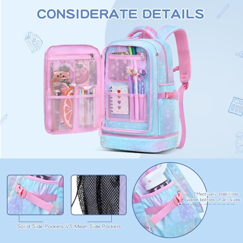 BYXEPA Mochila para meninas, mochilas escolares de 40,6 cm para meninas, linda bolsa de livros para