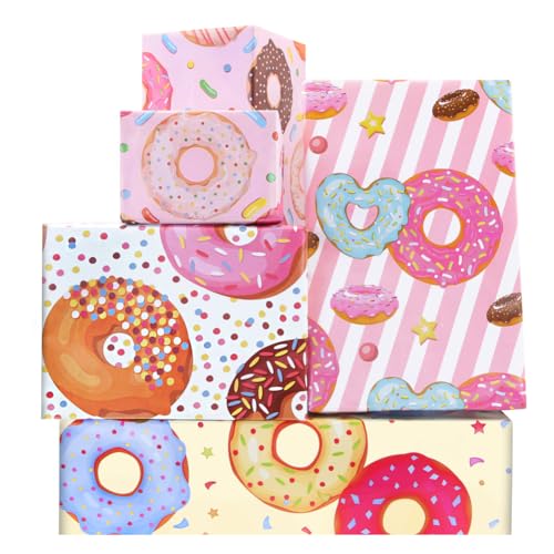 Papier cadeau beignet anti-déchirure pour emballage anniversaire fille