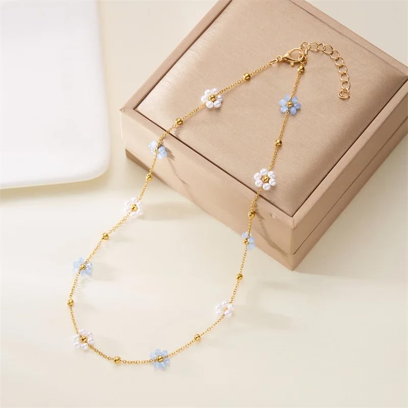 Charming bracelet ensemble avec collier fleurs pour filles et femmes