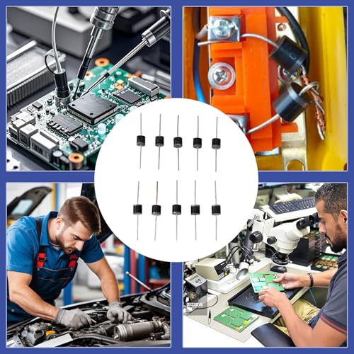 Wjelet 30 Stück Gleichrichterdioden 10A10, Hochspannungs Schottky Diode Siliziumdiode 1000V, Sperrdiode Diode 10A für DIY Elektronische Projekte, Netzteilbau, Wechselstrom Gleichrichtung