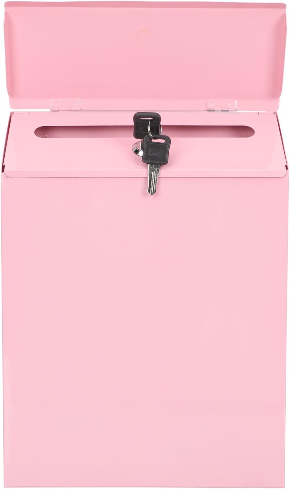 GALPADA Wall Mounted Metal Suggestion Box with Lock for Mail and Key Drop Pink Multi-Function Letter Box
