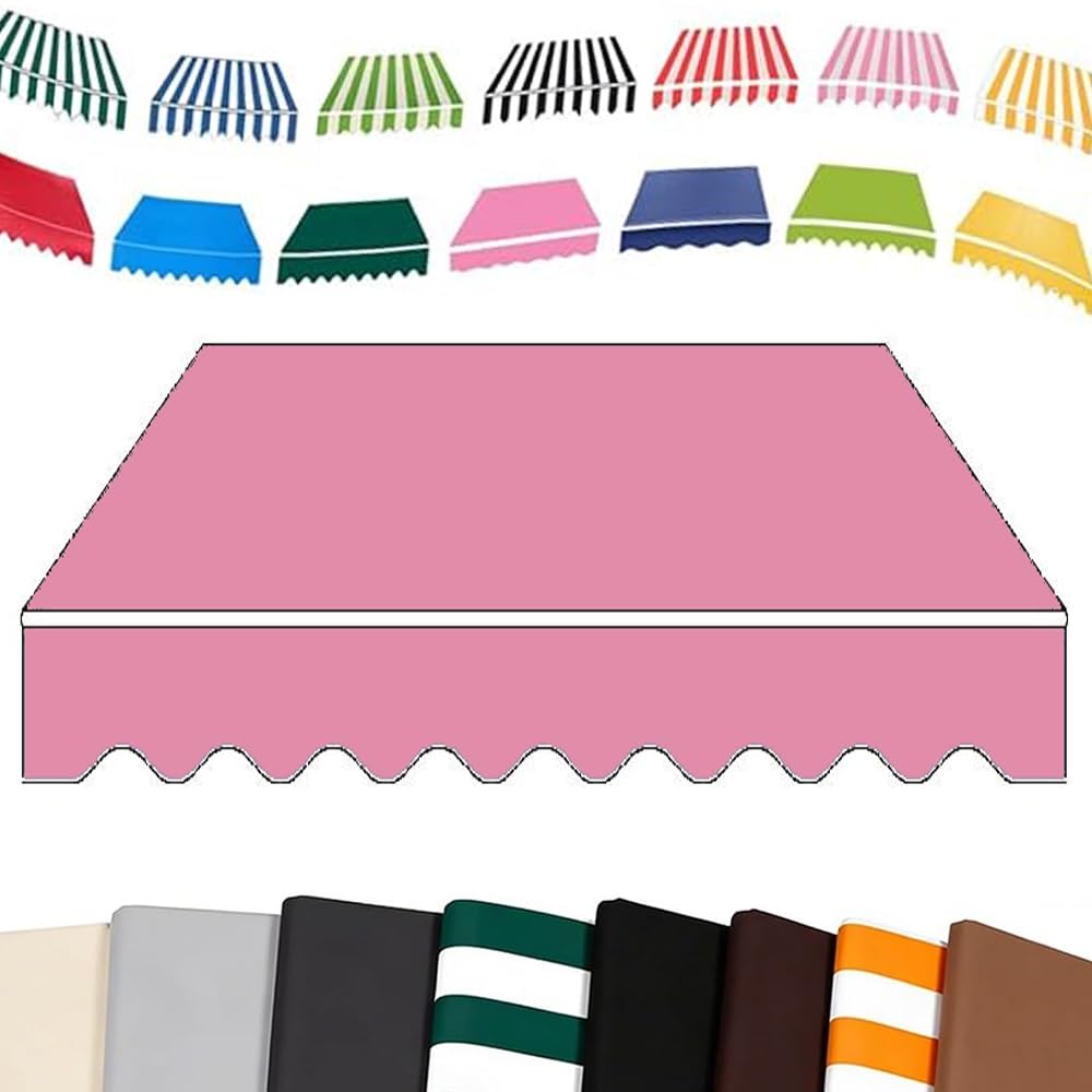 6.5ft 8ft 10ft 12ft 13ft 15ft Patio Window Retractable Awning Replacement Fabric Custom, Sunshade Canopy Replacement Canvas For Retractable Awning Cover(Pink,3.5x2.5m/12x8ft)
