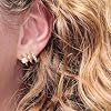 Obidos 14K Gold Plated Illusion Stud Earrings for Women | Triple Huggie Hoop Earrings for One Hole| Trendy Simple Hypoallergenic Fashion Accessories Gold Jewelry Gifts for Womens (Yellow Gold) #2