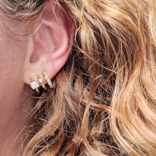 Obidos 14K Gold Plated Illusion Stud Earrings | Gold Hoop Earrings for Women