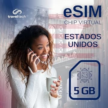 eSIM Estados Unidos 5GB por 30 Dias – Chip Virtual Internacional para Celular Compatível – Ativação Imediata via QR Code – Internet Rápida nos EUA – Travel Tech Connect