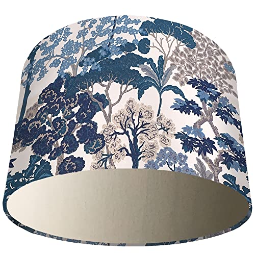 UK Handmade Oriental Tree Blue Lampshade - Choice of Colours (Cream)