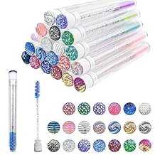 20-Piece Disposable Mascara Wand Set - Diamond Eyelash Brushes, Lash Wand Tubes, Spoolies with Empty Tube - Makeup Tool, Eyebrow Applicator Supplies Mixed Color