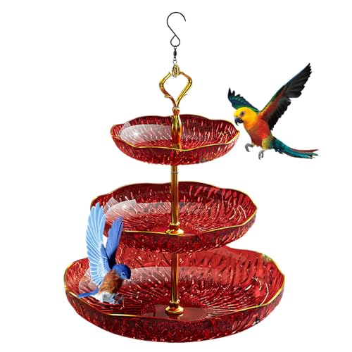 Vogelfutterstation für den Außenbereich, 3 Ebenen, hängender Garten mit Wildtierfutter und Wasserschale, Kolibri-Futterstation, perfekt für Terrassen, Hinterhöfe und Anziehungskraft