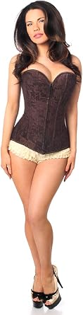 Daisy Corsets Lavish Lace Corset Tops for Women. Lingerie, Bustier, Burlesque, and Plus Size Boned Cincher - Zip and Lacing