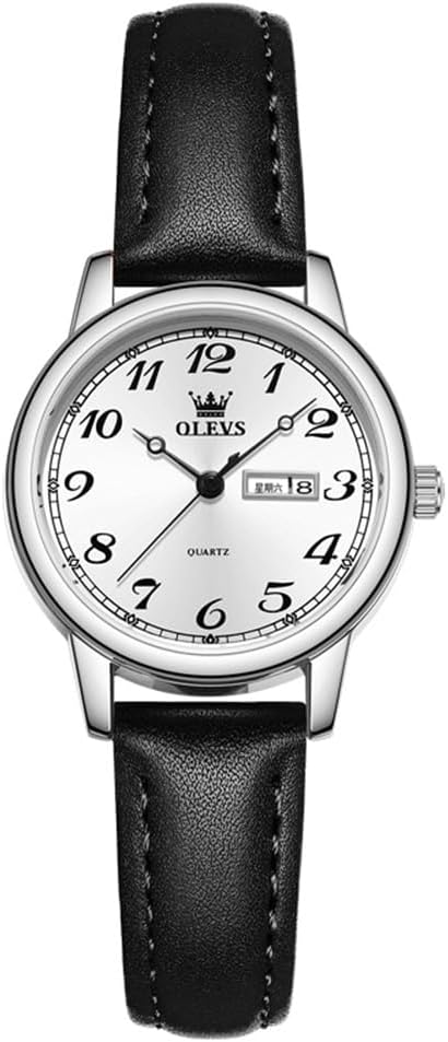 OLEVS Womens Watch Luxury Vintage Leather Watches for Women Simple Easy Read Minimalist Small Ladies Watch with Day Date Fashion Dainty Dress Waterproof Quartz Women's Wrist Watches Reloj para Mujer