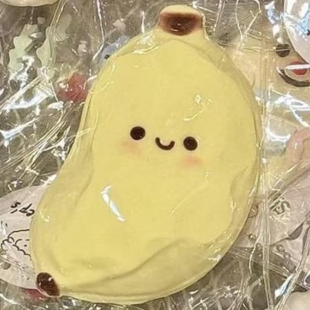 Taba Squishy,Stress Ball, Kawaii Squishies Silica Gel Toys,Stress Relieving Fur Ball OPP Packaging Gifts|Squishy Fidget Toys for Anxiety&Relaxation|Perfect Desk Accessory for Adults (Banana)