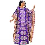 African Women Traditional Weeding Bazin Rich Boubou Dashiki Purple Embroidery Basin Riche Nigerian Pary Dress
