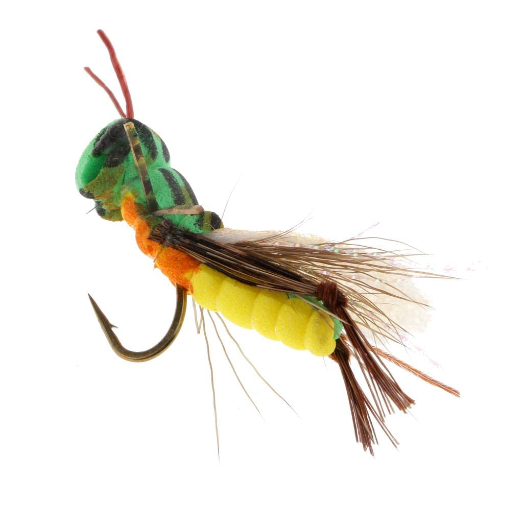 Ultra-Realistic Handmade Grasshopper Flies Topwater Insect Fly Fishing Flies for Bass Trout Salmon Steelhead | Sporting Goods | Fishing | Baits, Lures & Flies | Flies-image-7