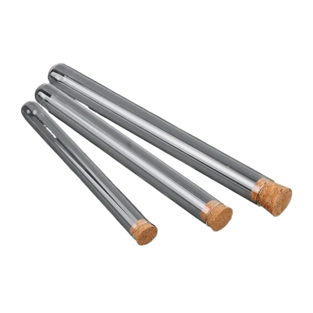 Szklane probówki, Szklane probówki z korkami okrągłym dnem, wiele rozmiarów, opakowanie 24 szt(20x150mm)