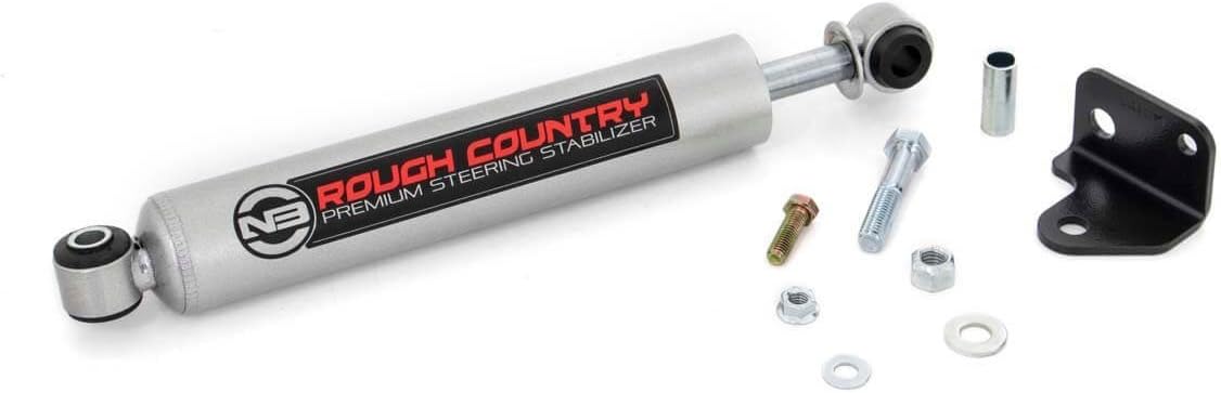 Rough Country N3 Steering Stabilizer (Fits) 2007-2018 Jeep Wrangler Jk | Premium Steering Damper | 8730630