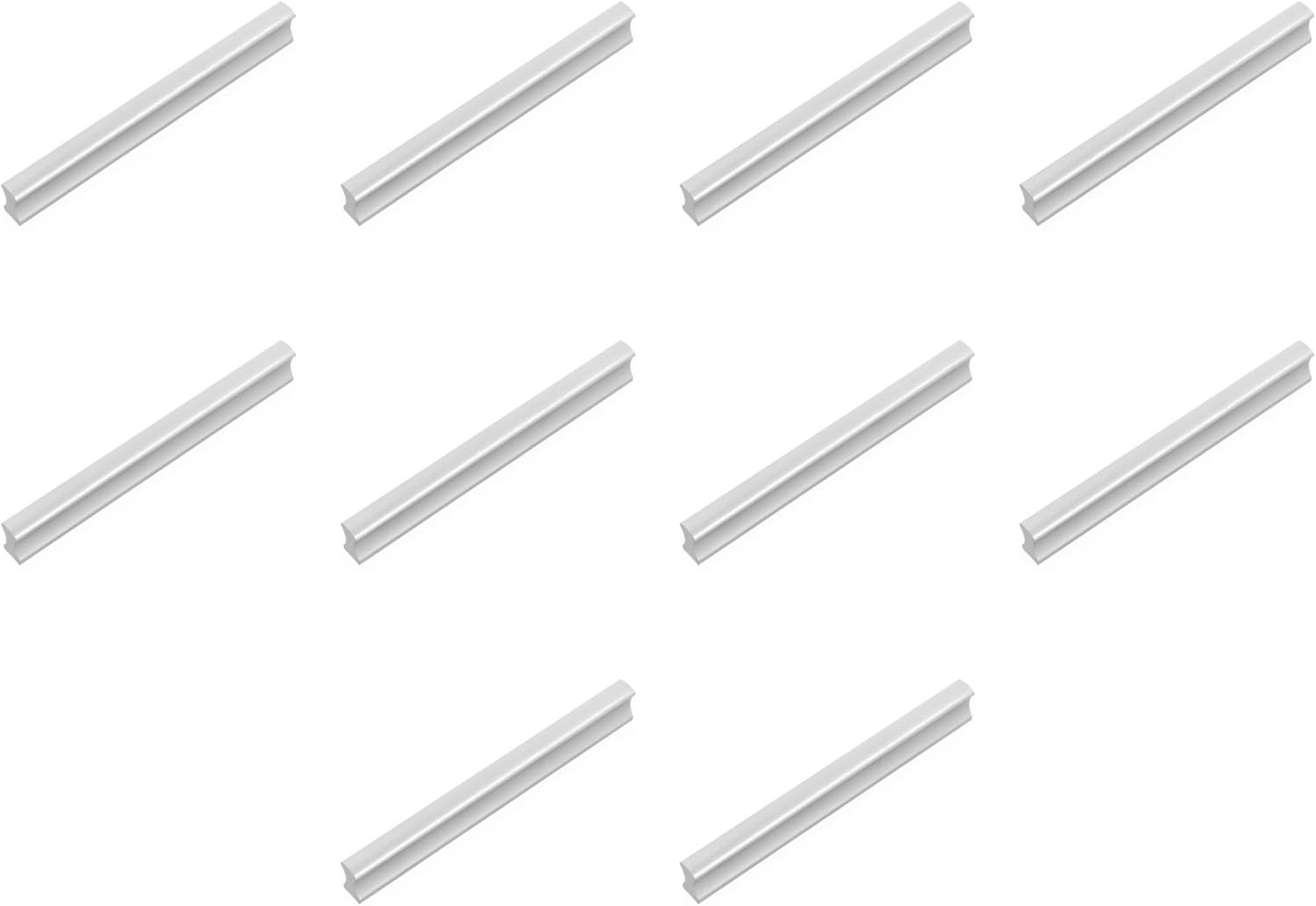 Amig - Pack of 2 Cabinet Handles - 96 mm - Anodized Silver - Made of Aluminum - for Kitchen and Bathroom Furniture - Mod. 846