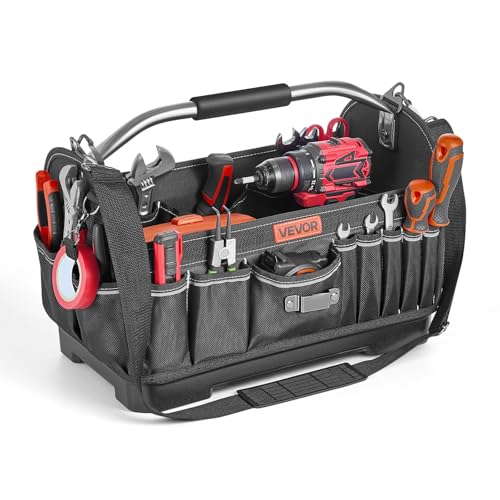 VEVOR 16.1-Inch 33-Pocket Tool Bag with Hard Base