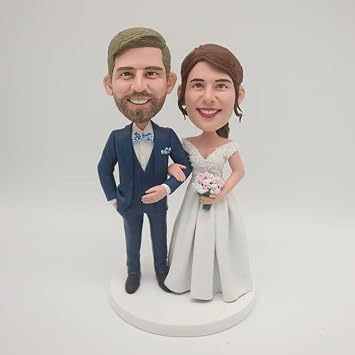 Custom Bobbleheads Couple Figures Custom Bobble Head Two Person Figures Handmade Personalized Sculpture Gift for Loves Friends and Couple 22CM
