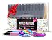 Acrylic Paint Pens - 12 Fantastic Vibrant Colours + 24 Spare Nibs - Thin and Medium Tip - Refillable Markers for Wood, Ceramic, Metal, Canvas, Rock, Fabric Painting DIY Crafts Markers