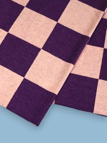 Mind The MAKER Purple, Pink Organic Brushed Square Stretch Knit Fabric, 145cm Wide - Cut per metre
