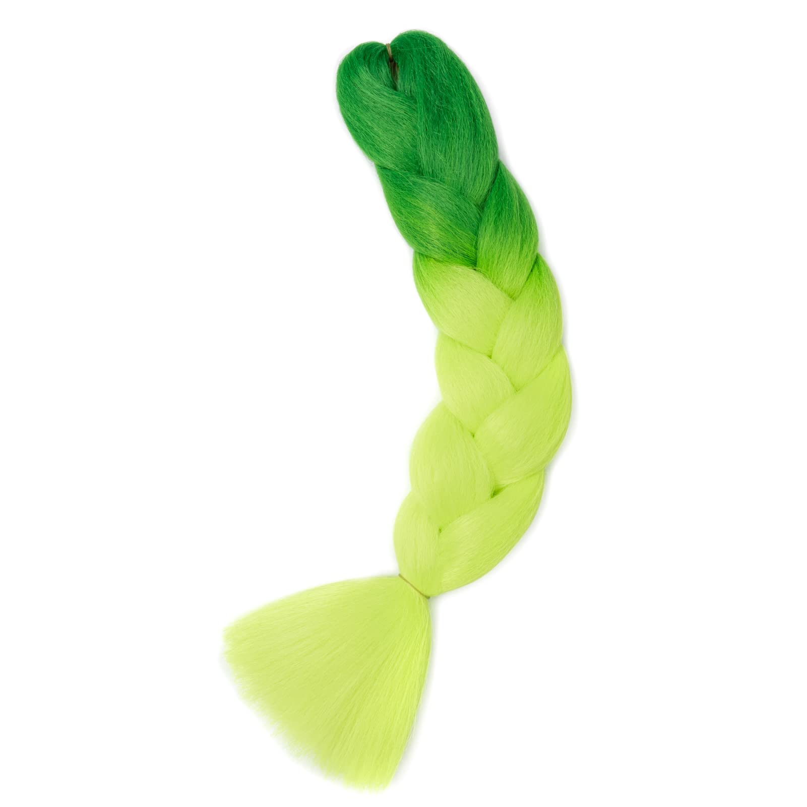 Gairyan Extensiones de Pelo Trenzas Africanas 1 Paquete 24" Pelo Sintetico Para Trenzas Natural Crochet Braiding Hair (Verde Oscuro-Verde Amarillo) — view 6