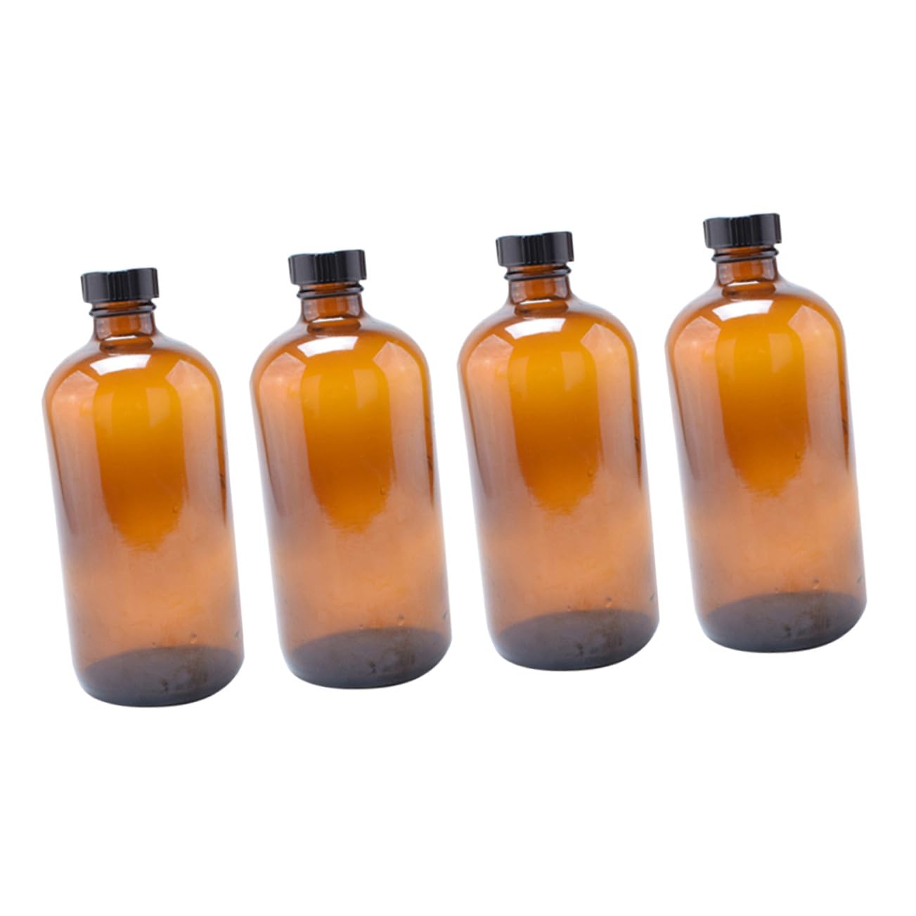 VALICLUD 4 Stück Braunglasflaschen 230ml Runde Glasflaschen mit Bakelitdeckel Wiederbefüllbare Glasbehälter für Reise und Medizin Cabinet