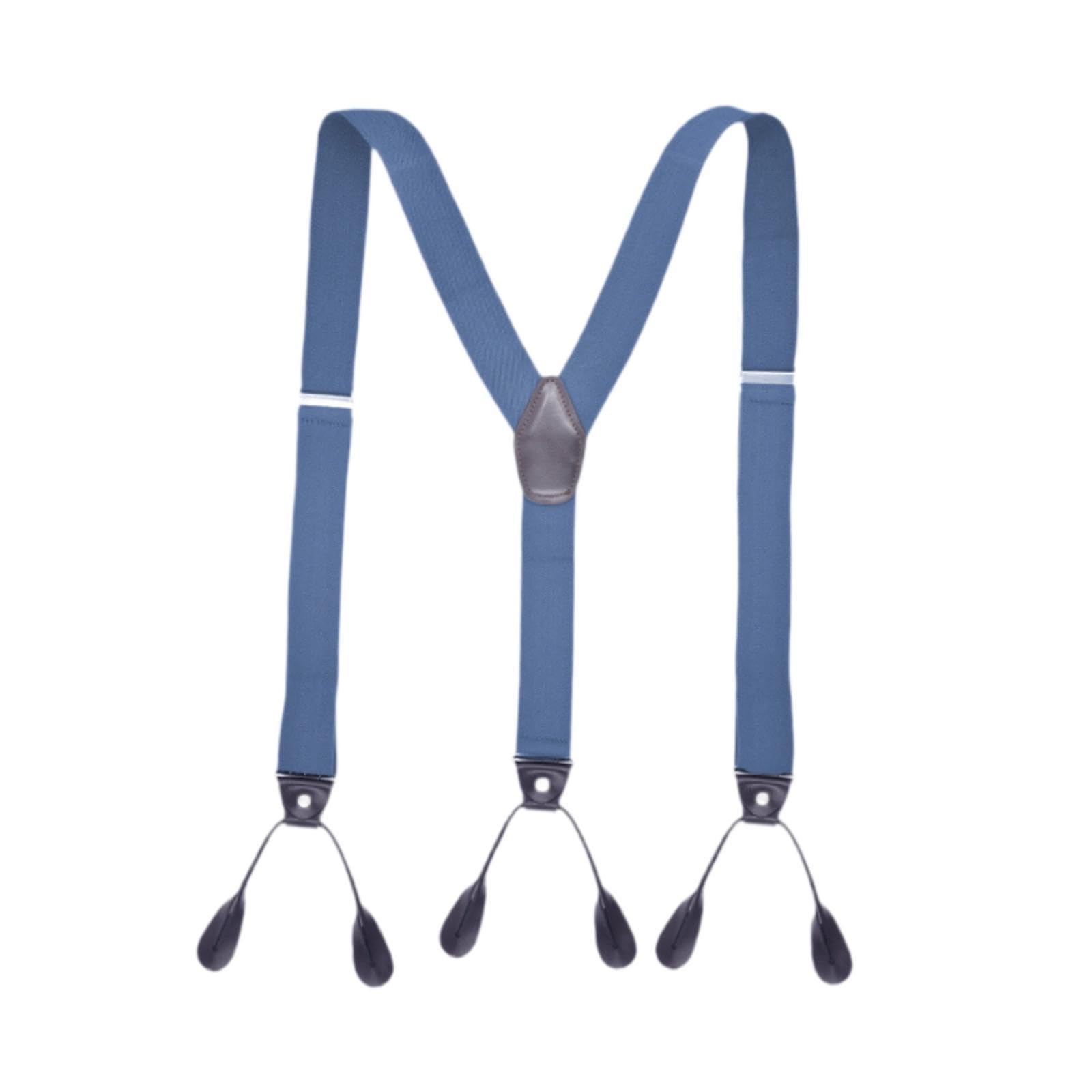 zoomella Men's Suspenders Adjustable 6 Clips Gift Elastic for Jeans Dance Formal Wear Light Blue-picture-28