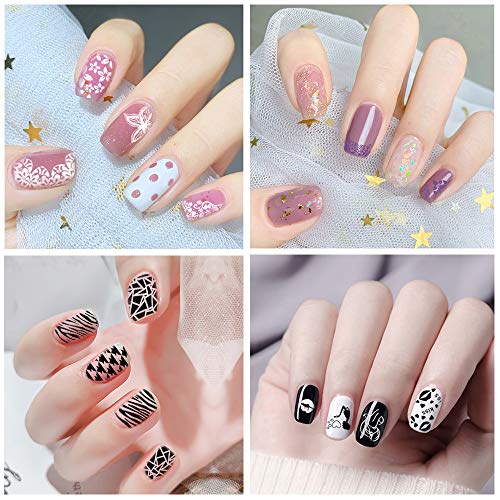 Biutee Nail Stamping Polish Gel Set, 8 Colors Highly Pigmented Nail Art Gel Polish, UV LED Nail Stamp Polish for Nail Plates, DIY Manicure Design Kit by Biutee - Image 9
