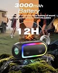 Haut-parleur Bluetooth portable, IPX6 imperméable 20W HiFi Son stéréo avec basse profonde 12H Temps de jeu BT 5.2 sans fil TWS 7 Boîte à son Color Lights pour Smartphone/Tablet/PC Appliquer à la maison/extérieur