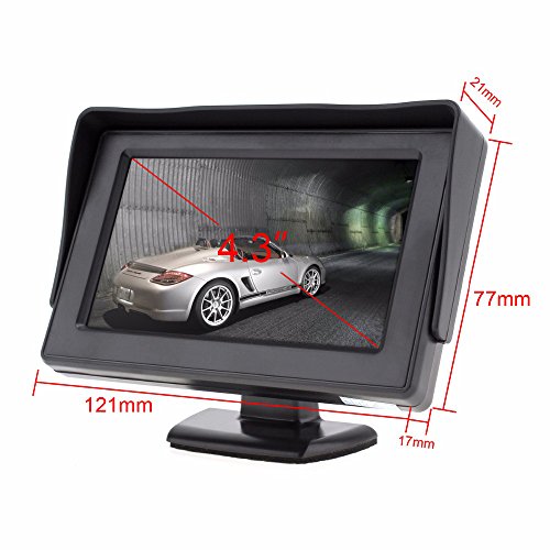 Navinio Car Third Roof Top Mount Brake Lamp Camera Brake Light Rear View Backup Camera+4.3" LCD Car Dashboard Color Monitor for Mercedes Sprinter Viano Vito Transit Ducato VW Crafter T5 - Image 4