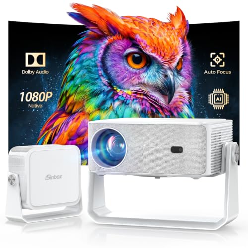 iSinbox 4K Outdoor Projector, Auto Focus & Keystone, Dolby Audio