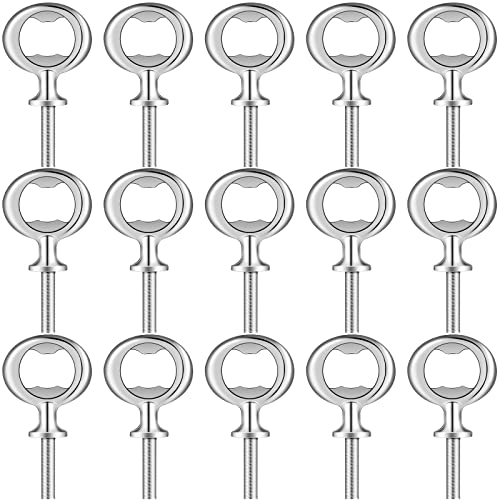 Cunhill 15 Pcs Metal Bottle Opener Insert Blank Bulk Kits DIY Parts, Silver
