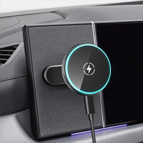 ALAFLY Qi2-15W pour Hyundai Ioniq 5 Support de Téléphone Chargeur Magnétique, Fixe Magnétiquement au Tableau de Bord Métallique pour 2024-2025 Hyundai Sonata, Kona,...