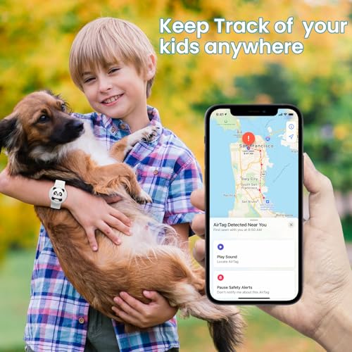 Image of Waterproof Air tag Bracelets for Kids (2 Pack) - Soft Silicone Hidden Air tag Wristband - Lightweight GPS Tracker Holder Compatible with Apple Airtag Band for Child (Pink /White)