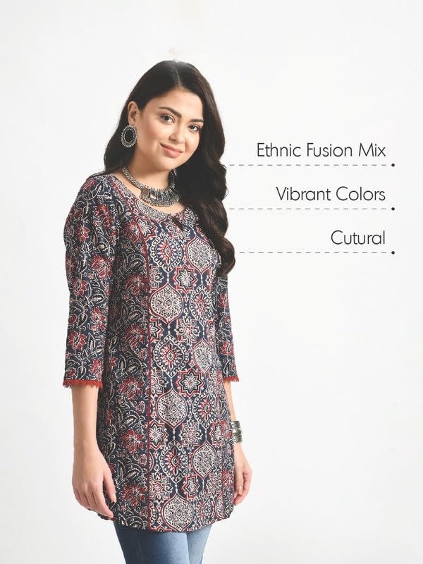 Image of Meesan Women's Cotton 3 /4 Slevee Solid Kurta