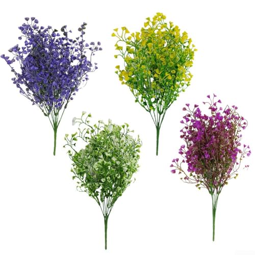 Künstliche Sträucher, wetterfest, für Gartenaufwertung, realistisches Aussehen (lila)