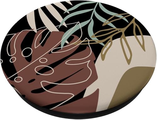 Miniatura 2 de PopSockets Boho Tropical Botánico Exótico Minimalista Marrón Negro PopSockets intercambiables PopGrip