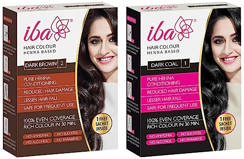 Image of Iba Halal Care Hair Colour, Dark Coal, 60g and Iba Halal Care Hair Color, Dark Brown, 60g