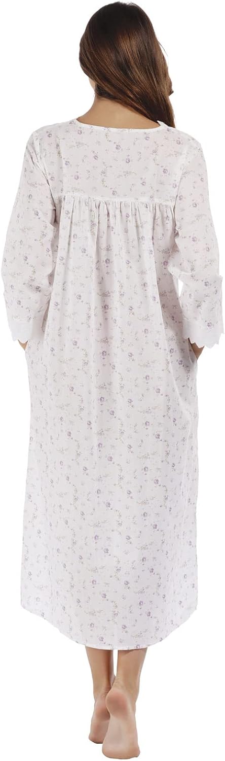 The 1 for U Womens Nightgowns Cotton - Women's Nightgowns & Sleepshirts, Laura 100% Cotton Gown - Image 2