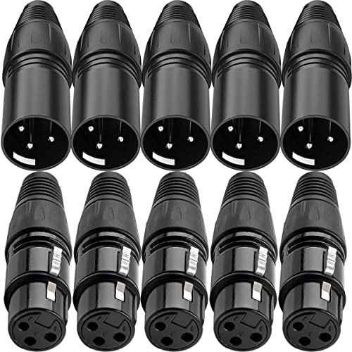 Image of DEVICE OF URBAN INFOTECH XLR Connectors, 3 Pin Male & 3 Pin XLR Female Connector for Microphone Audio Socket for High Conductivity & Ultra-Low Noise Solder Connector (Pack of 10)