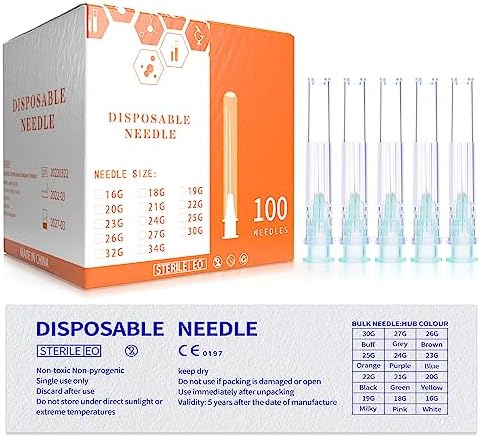 32 Gauge 1/2 Inch Needle, Industrial Syringe Dispensing Accessories, Individually Packaged