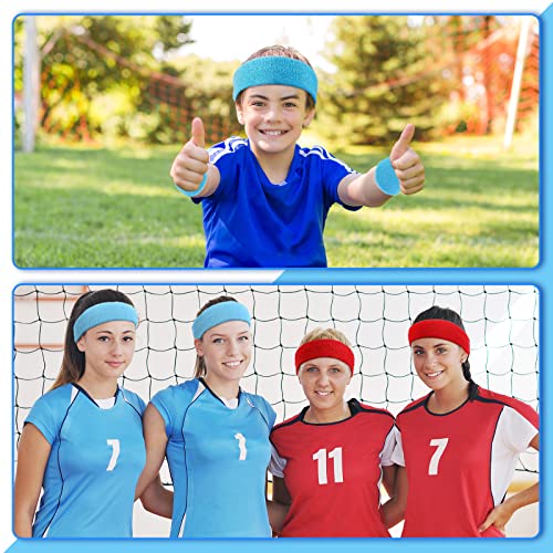 Hungdao Colorful Athletic Headband And Wristband Set For Kids, Girls, Boys, Women, Men - Sweat Absorbing Bands For Sports thumb #5