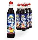 Pfanner Eistee Pfirsich Sirup – 6 x 700 ml Getränkesirup - ergibt über 7 Liter Wasser mit Ice Tea Pfirsich Geschmack