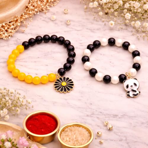Image of Jaipur Ace Rakhi Gift Hamper for Bhaiya Bhabhi with Silver Plated Bowl Set, Pooja Thali, 2 Designer Rakhis, Roli Chawal, Raksha Bandhan Gift Set for Brother Bhabhi, Premium Rakhi Combo with Red Velvet Box