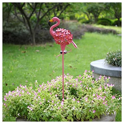 Flamingo sollampor, trädgård flamingo solceller metalllampor utomhusdekor, gårdskonst flamingo trädgård insatslampor, flamingo nattlampa dekorationer för uteplats landskap gräsmatta gångväg innergård och gåvor