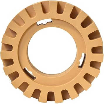 4 Inch Rubber Eraser Wheel for Decal| Vinyl Stripe & Tape Removal| Safe on Paint| Graphics Off Tool with Power Drill Adapter| Yellow Backing Pad for Home &